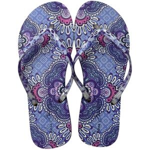 Vera Bradley Flip Flops Purple Paisley